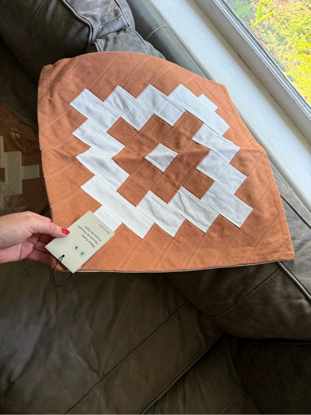 West Elm Terracotta Quilted Pillow Cover